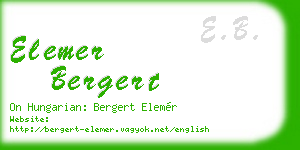elemer bergert business card
